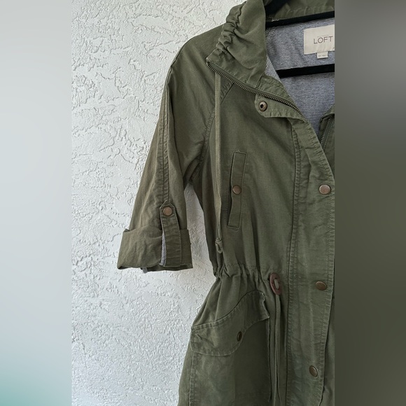 Loft Jacket Linen Cotton Utility Military Green SP - Picture 8 of 11